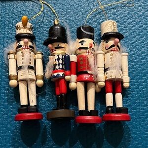 Vintage wooden nutcracker ornaments